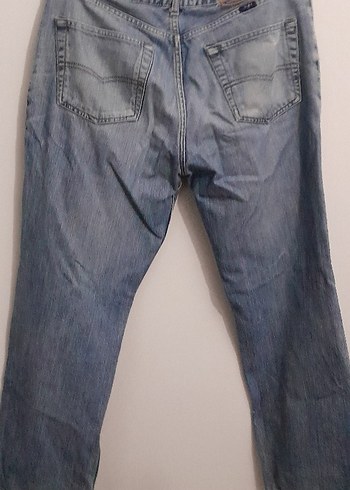 Erkek Gri Mavi Bol Kesim Denim Jean 33 32 - Görsel 2