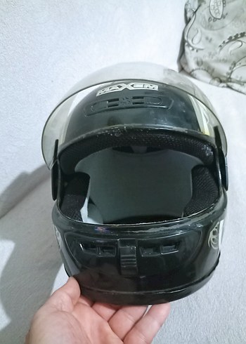 Maxem Baskılı Siyah Gri Motosiklet Kaskı - Görsel 4