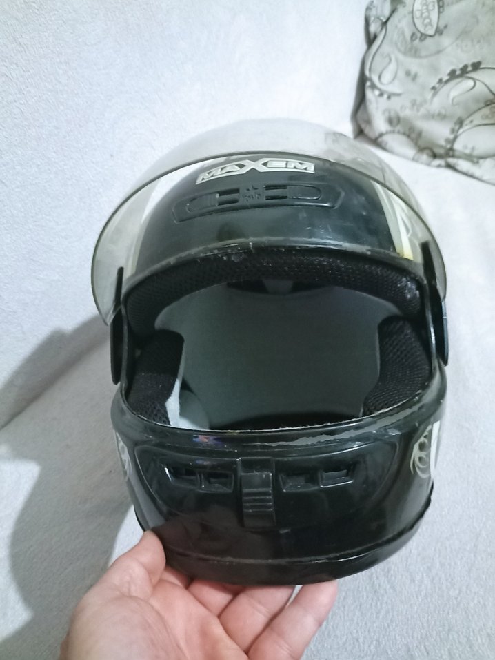 Maxem Baskılı Siyah Gri Motosiklet Kaskı - Görsel 4