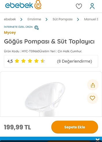 Mycey sut toplama kabı  - Görsel 2