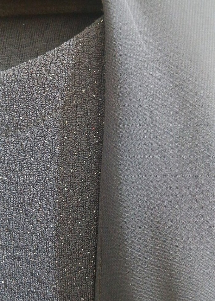 2 lı ustu tul 46 48 rahat esnek koyu grıelbıse abiye  - Görsel 2