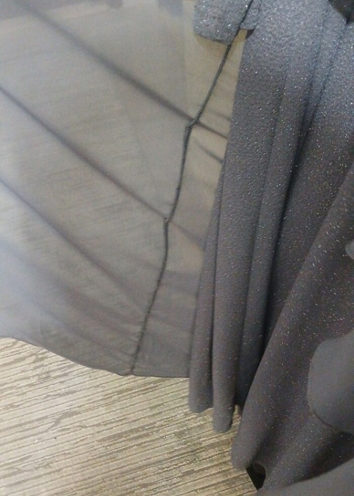 2 lı ustu tul 46 48 rahat esnek koyu grıelbıse abiye  - Görsel 5