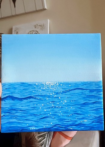 Parlak Mavi Deniz Manzaralı Tablo - Görsel 4