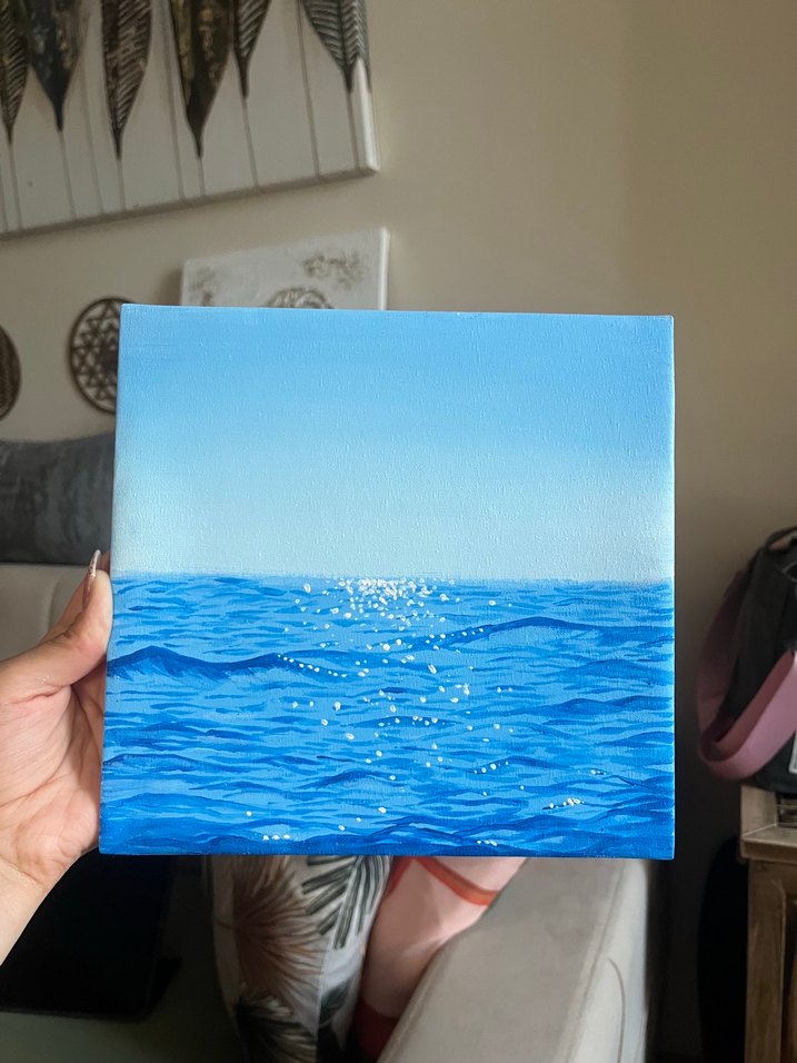 Parlak Mavi Deniz Manzaralı Tablo - Görsel 2