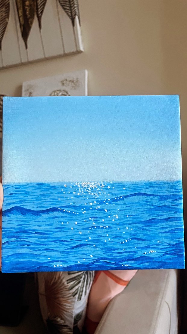 Parlak Mavi Deniz Manzaralı Tablo - Görsel 4