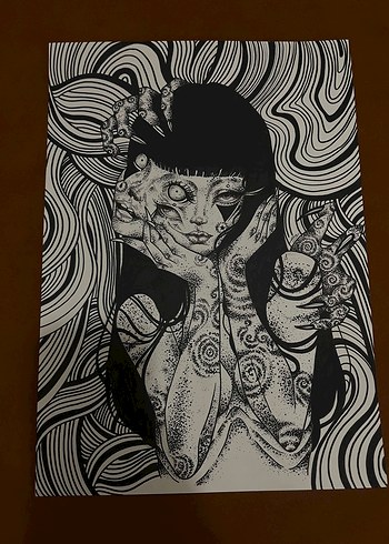 Karanlık Tonlarda Soyut Kadın Figürü Tablosu - Görsel 3