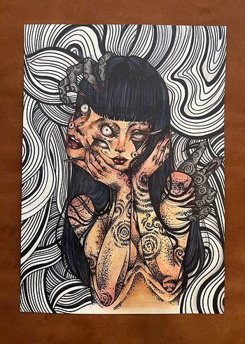 Karanlık Tonlarda Soyut Kadın Figürü Tablosu - Görsel 5