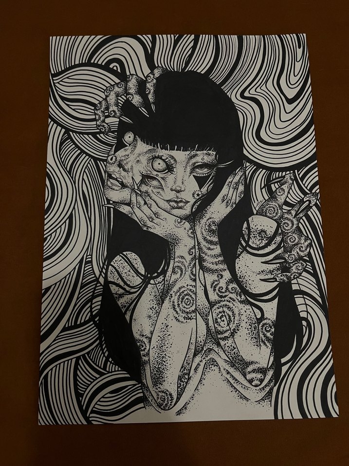 Karanlık Tonlarda Soyut Kadın Figürü Tablosu - Görsel 3