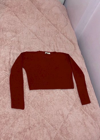 38 beden crop kazak son resim tonu bordo