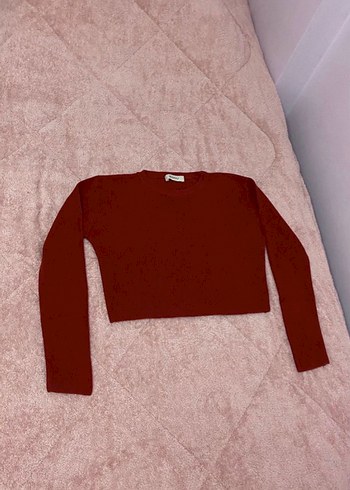 38 Beden 38 beden crop kazak son resim tonu bordo