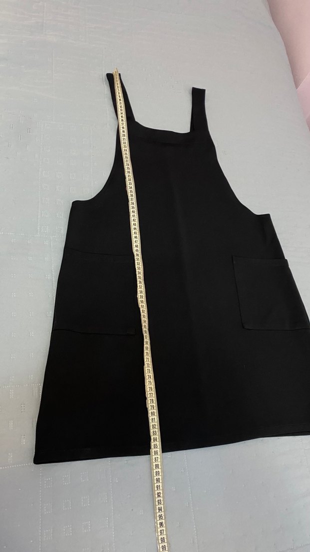 Quzu 40 beden askılı kısa cepli salopet  elbise - Görsel 2