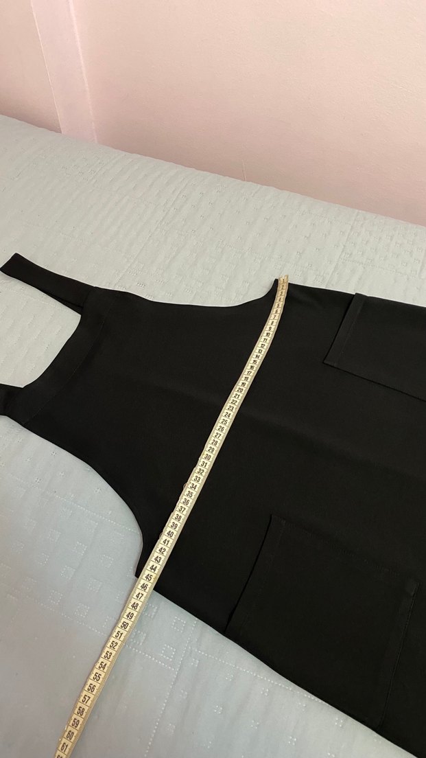 Quzu 40 beden askılı kısa cepli salopet  elbise - Görsel 3