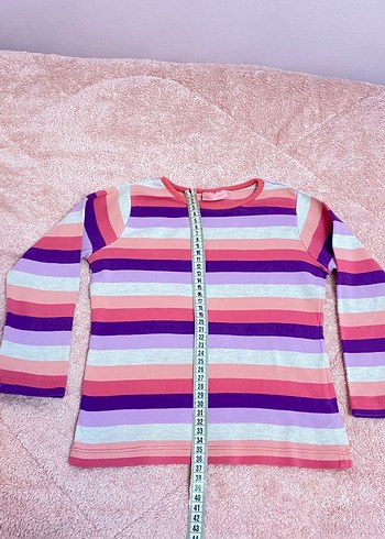 Kız Çocuk Renkli Çizgili Uzun Kollu Tişört - Görsel 2