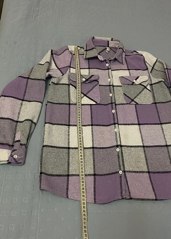 Defacto kareli oduncu gömlek 13-14 yaş gri ve mor renkli - Görsel 2