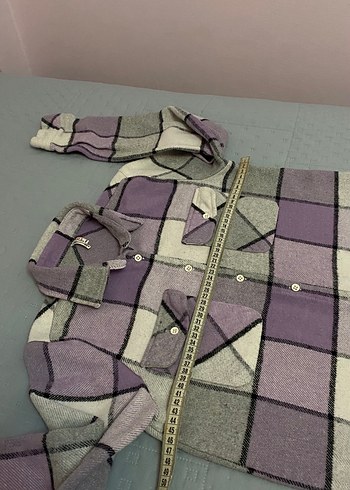 Defacto kareli oduncu gömlek 13-14 yaş gri ve mor renkli - Görsel 3