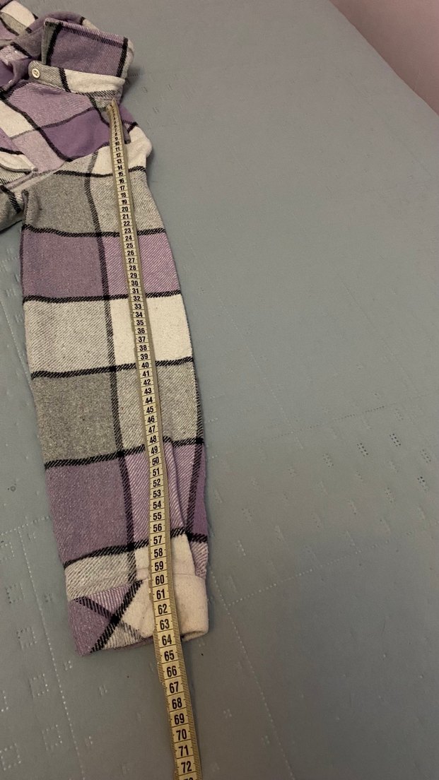 Defacto kareli oduncu gömlek 13-14 yaş gri ve mor renkli - Görsel 5