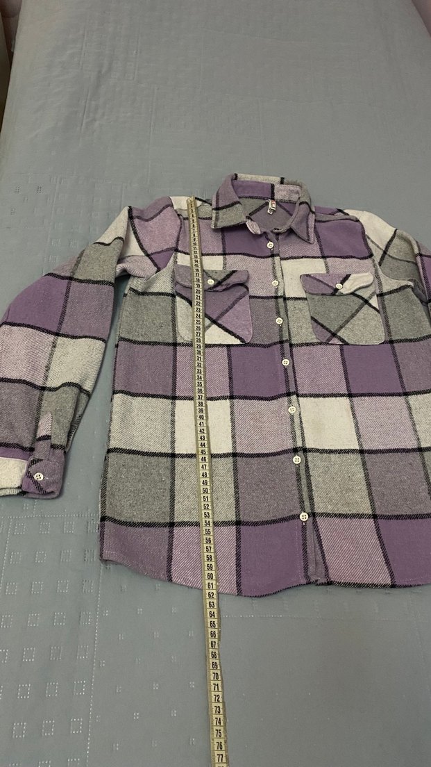 Defacto kareli oduncu gömlek 13-14 yaş gri ve mor renkli - Görsel 2