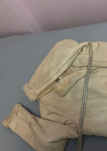 Defacto 36 beden deri içi kurk mont ceket - Görsel 5