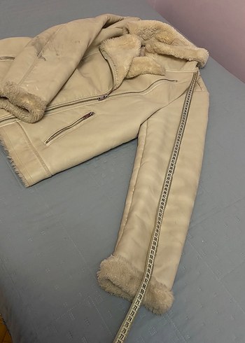 Defacto 36 beden deri içi kurk mont ceket - Görsel 7