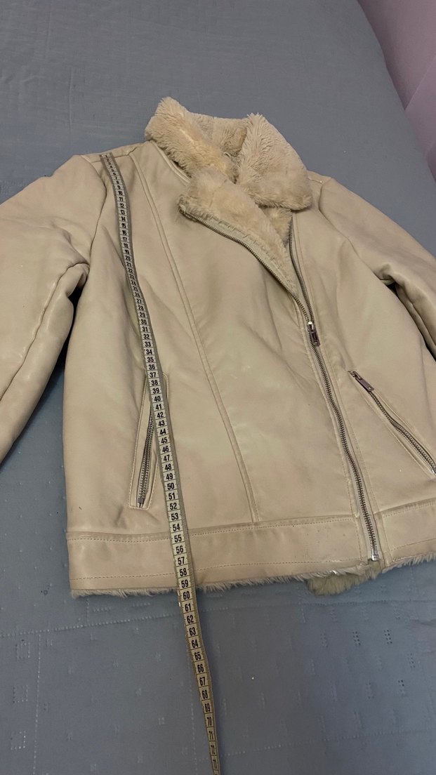 Defacto 36 beden deri içi kurk mont ceket - Görsel 4