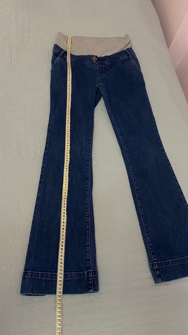 Gebe marka 34 beden likralı hamile kot pantolon ispanyol - Görsel 3