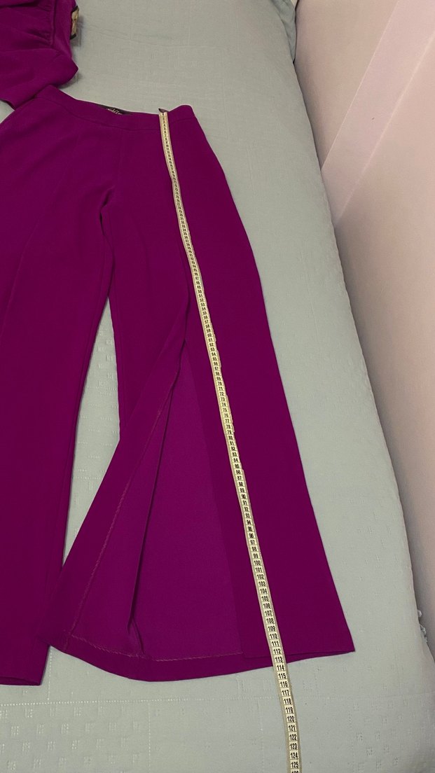 Adil Işık Bluz Pantolon İkili Takım bluz asimetrik ve volanlı - Görsel 3