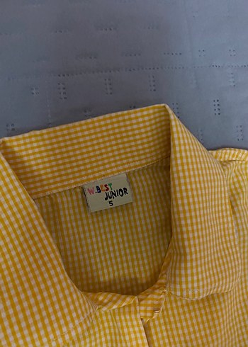 Kelebek detaylı kareli bağlamalı gömlek 5 yaş - Görsel 4