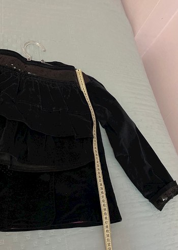 RiOCiONE 9-10 yaş Kadife Ceketli etekli iki takım pul detaylı - Görsel 3