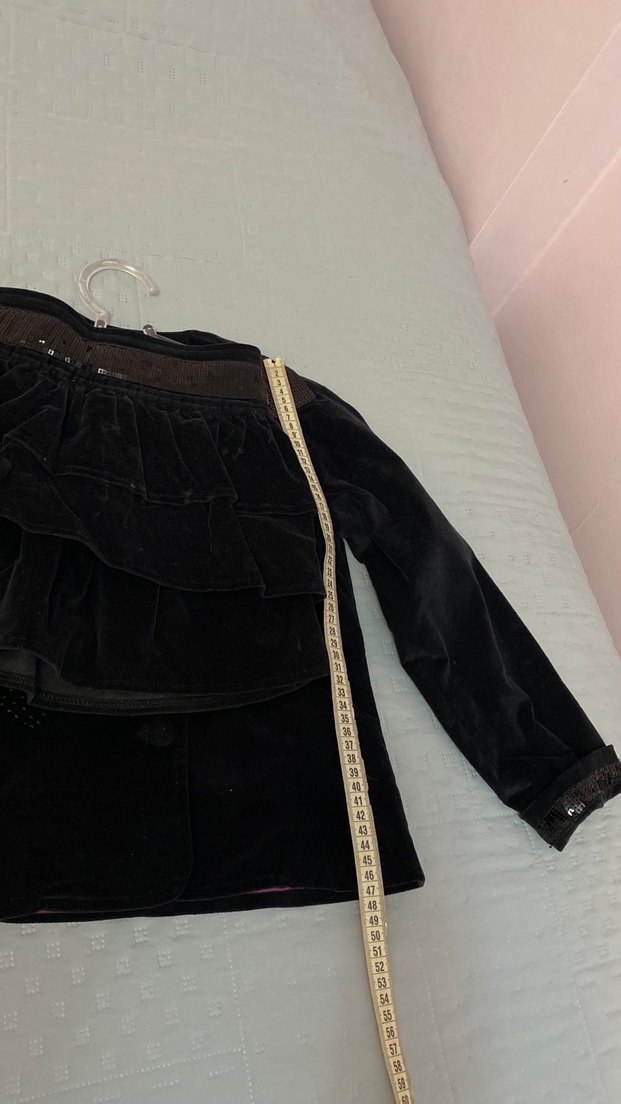 RiOCiONE 9-10 yaş Kadife Ceketli etekli iki takım pul detaylı - Görsel 3