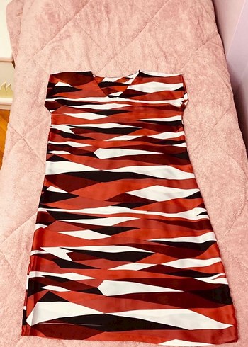 Morgan 40 beden saten V yaka elbise - Görsel 2