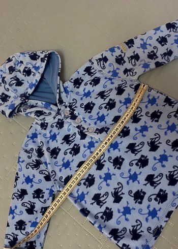 Kapüşonlu polar erkek bebek sweatshirt 9-12 ay - Görsel 3