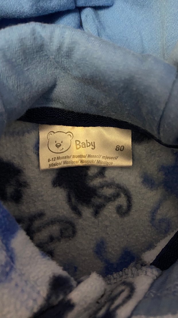 Kapüşonlu polar erkek bebek sweatshirt 9-12 ay - Görsel 4