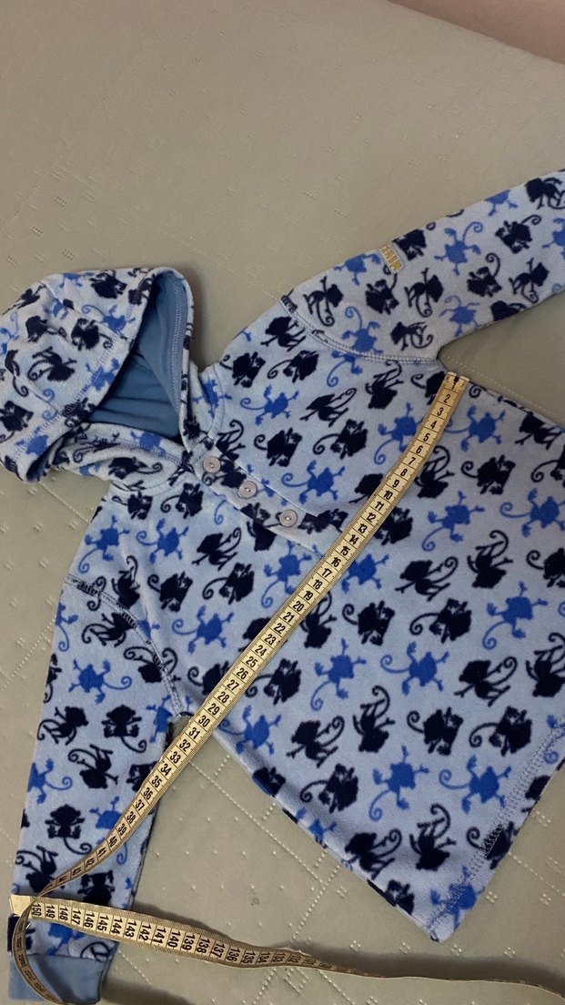 Kapüşonlu polar erkek bebek sweatshirt 9-12 ay - Görsel 3