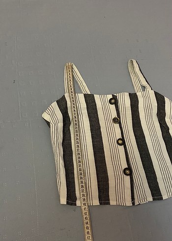Askılı Çizgili Bluz Crop 38 Beden - Görsel 2