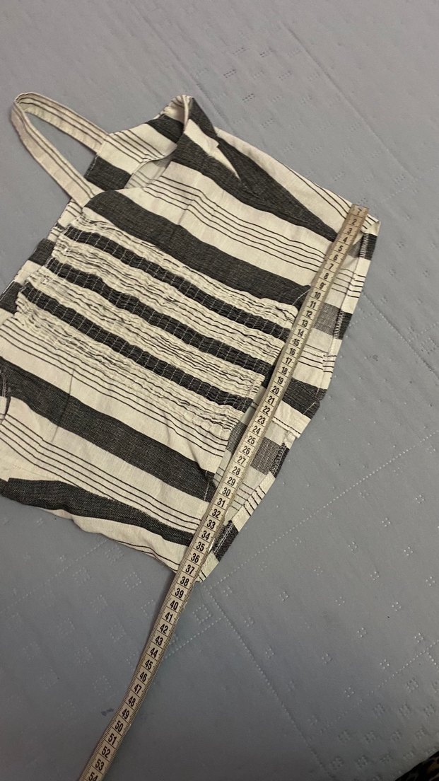 Askılı Çizgili Bluz Crop 38 Beden - Görsel 4
