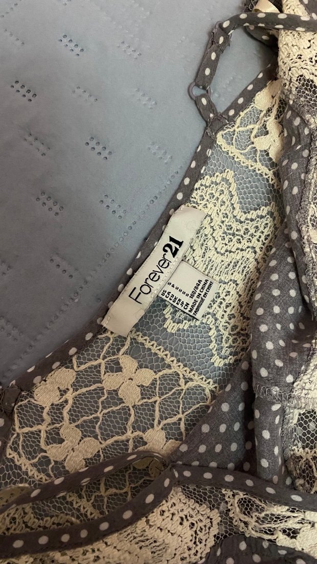 Forever21 Puantiyeli Güpürlü Askılı Elbise 36 Beden - Görsel 5