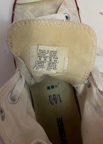 Converse Krem renk Erkek 44 numara bağcıklı sneaker. - Görsel 7