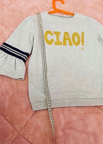 Koton marka 7-8 yaş sweatshirt bluz kollar volanlı - Görsel 3