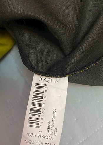 Kasha 40 beden Taşlı Dik Yaka Bluz Yağ Yeşili Outlet - Görsel 5