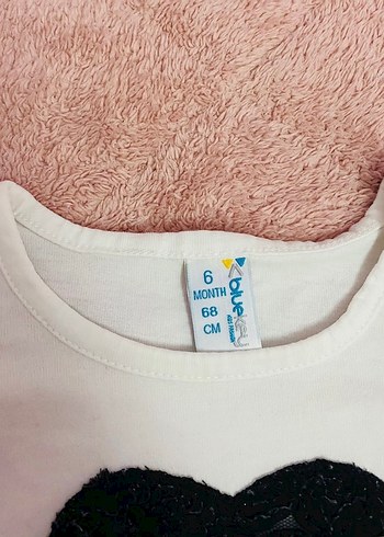 Kız bebek 3-6 ay tül ve kalp detaylı kız bebek bluz uzun kol - Görsel 5