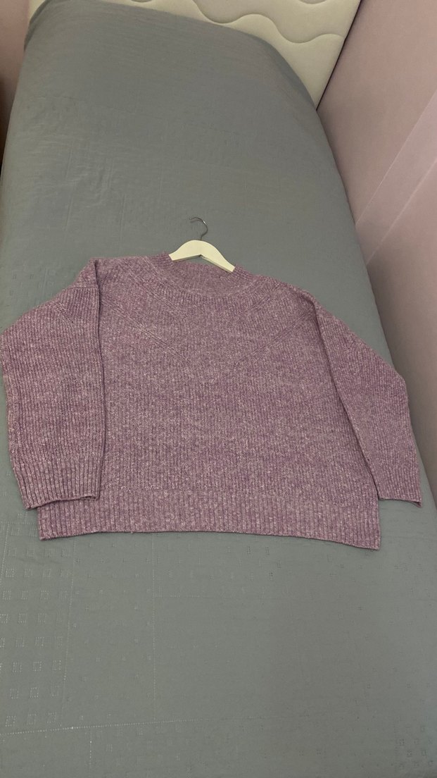 Esprit Lila renkli, triko kazak 44 kazak - Görsel 3