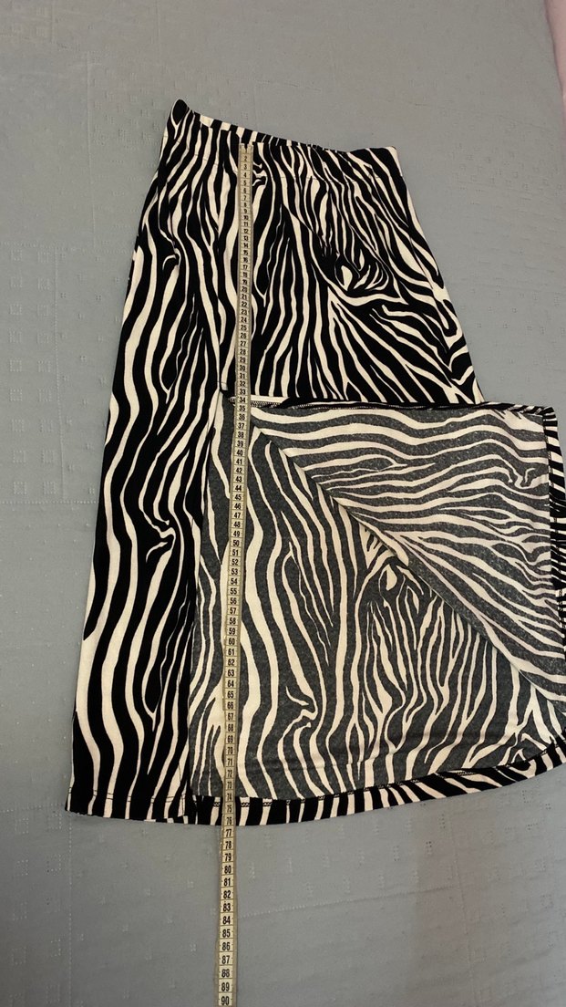 Zebra Desen Yırtmaçlı uzun etek36 bede - Görsel 4