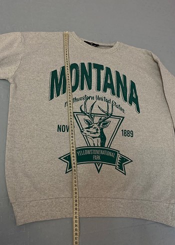 Montana Yazı Baskılı Gri renkli sweatshirt 38 beden - Görsel 2