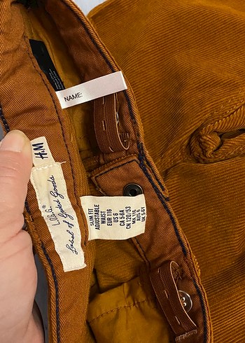 H&M Fitilli Kadife Pantolon 5-6 yaş Taba Renk - Görsel 4