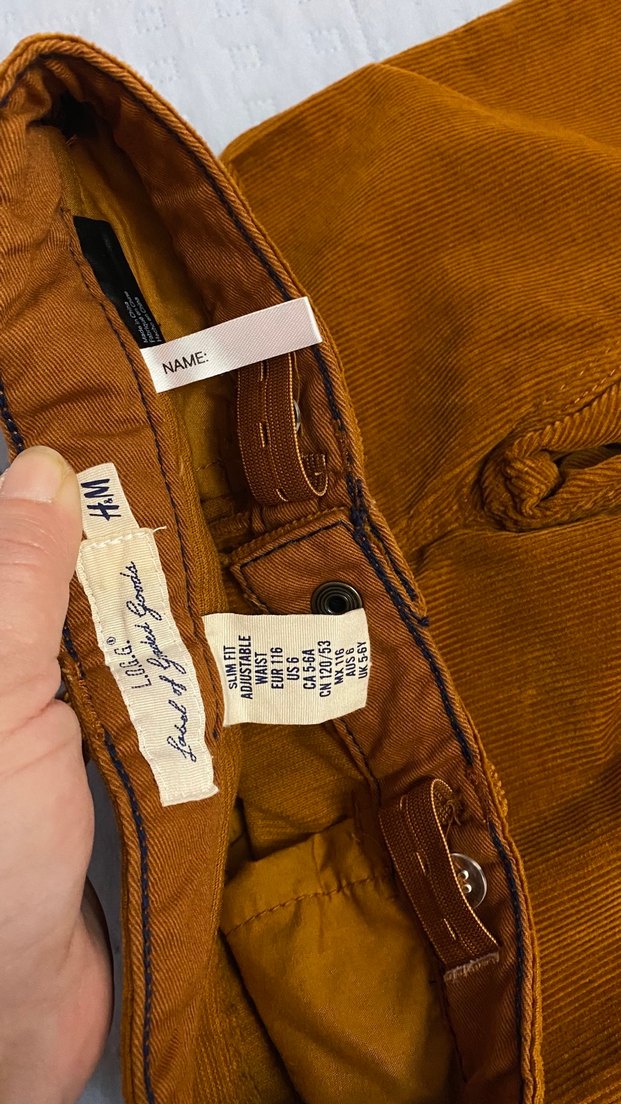 H&M Fitilli Kadife Pantolon 5-6 yaş Taba Renk - Görsel 4