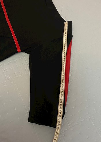 Kırmızı Suni Deri Detaylı Elbise 38 beden Siyah Renk - Görsel 5