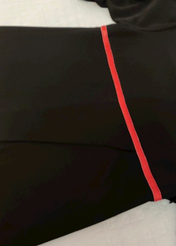 Kırmızı Suni Deri Detaylı Elbise 38 beden Siyah Renk - Görsel 7