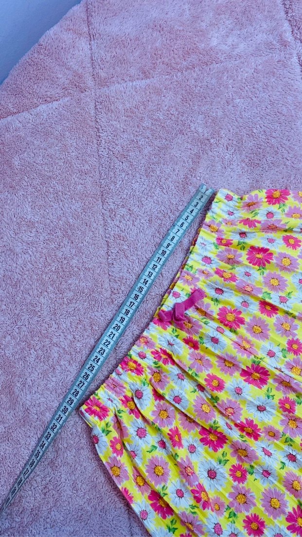 Koton 7-8 yaş Sarı Çicekli Pileli Süs Bağcıklı - Görsel 4