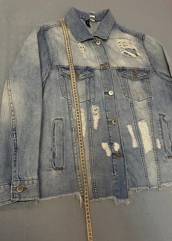 H&M Mavi Yırtık Detaylı Kot Ceket 38 beden. - Görsel 2