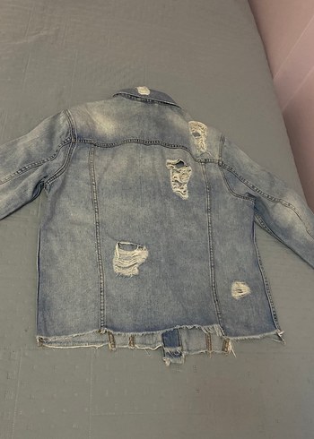 H&M Mavi Yırtık Detaylı Kot Ceket 38 beden. - Görsel 6